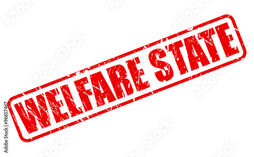 WELFARE STATE red stamp text photo