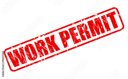 WORK PERMIT red stamp text