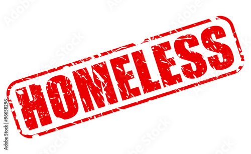 HOMELESS red stamp text