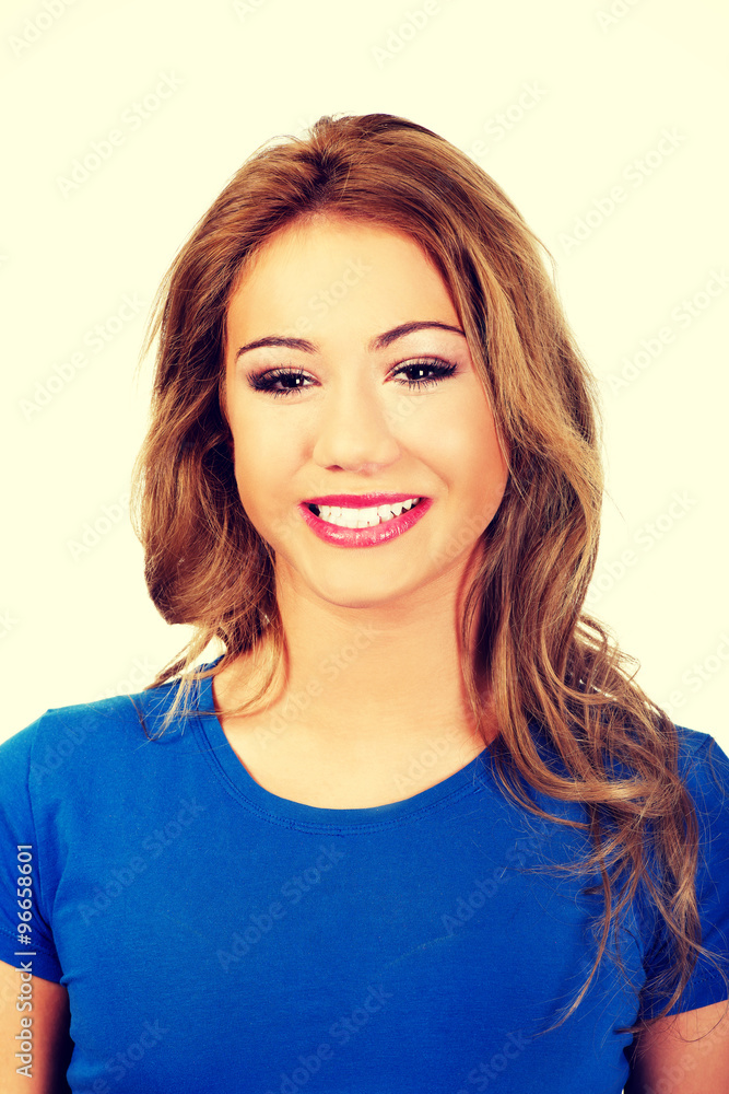 Friendly smiling young woman.