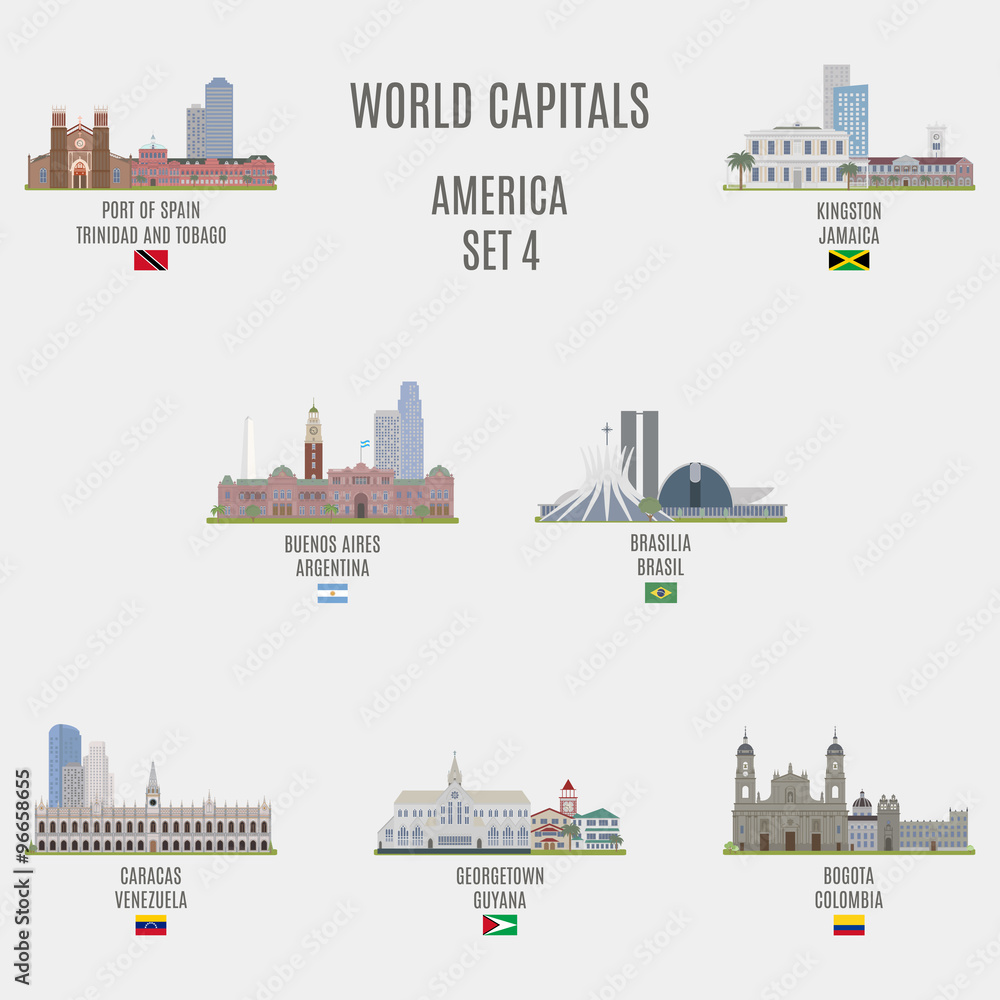 Naklejka premium World capitals
