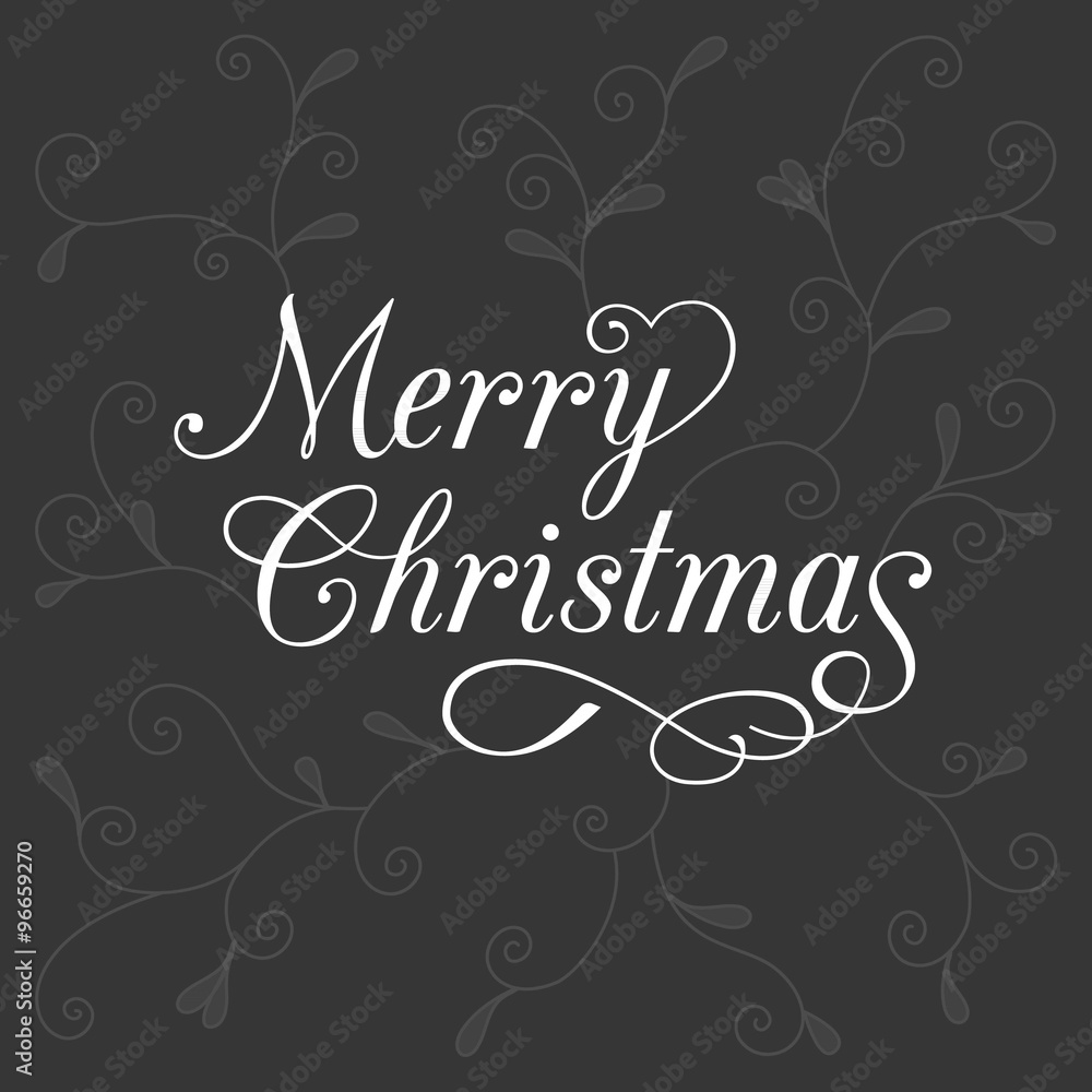Vector typography merry christmas with floral background Vector typography merry christmas with floral background