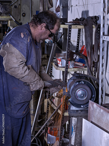 Portrait of a welder at his workplace