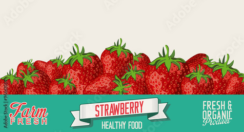 Strawberry retro vintage background