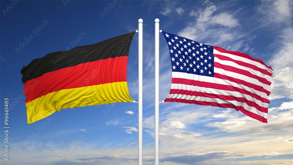 German and American flags