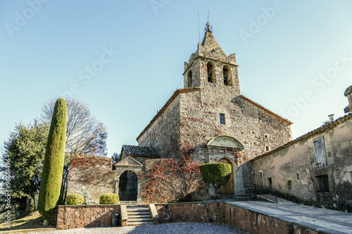 The romanic church of Santa Maria de Sau in Vilanova de Sau,  Spain photo