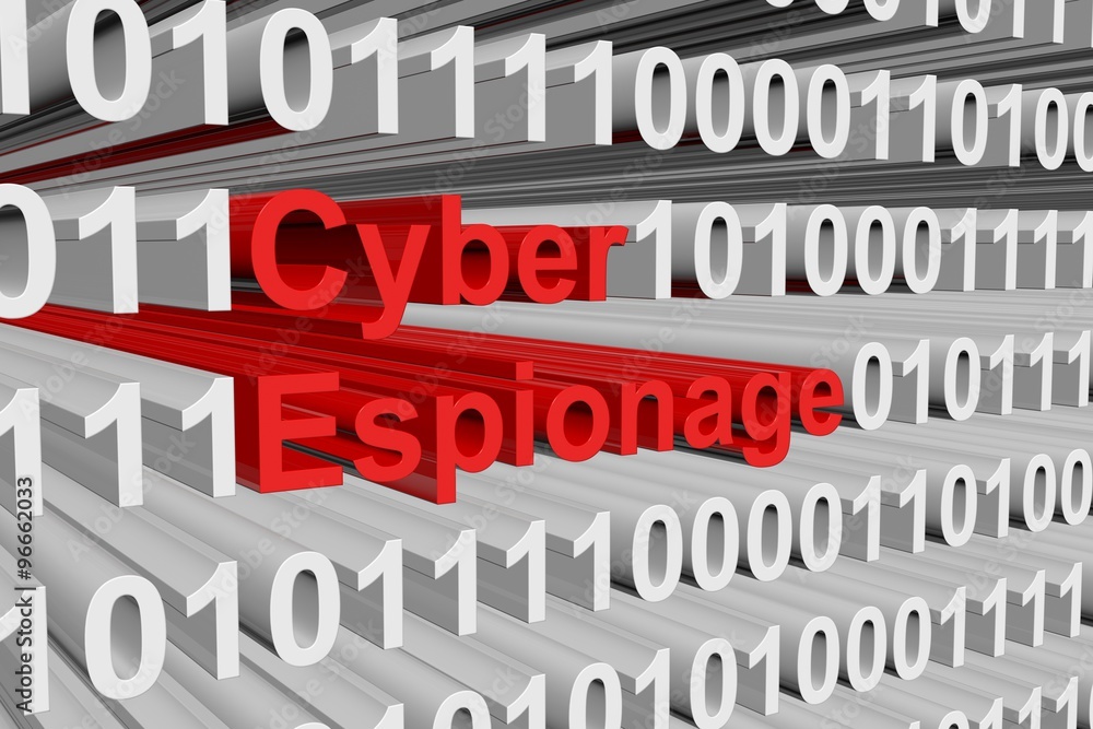 cyber espionage is presented in the form of binary code