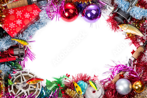 christmas frame for fishers and anglers