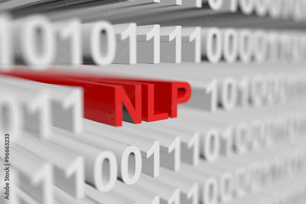 Neuro-linguistic programming is presented in the form of a binary code with blurred background