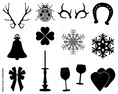 New Year and Christmas icons collection  vector