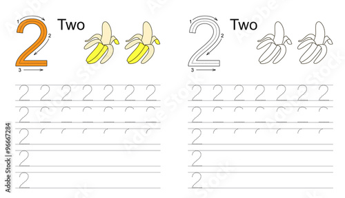 Tracing worksheet for letter 2