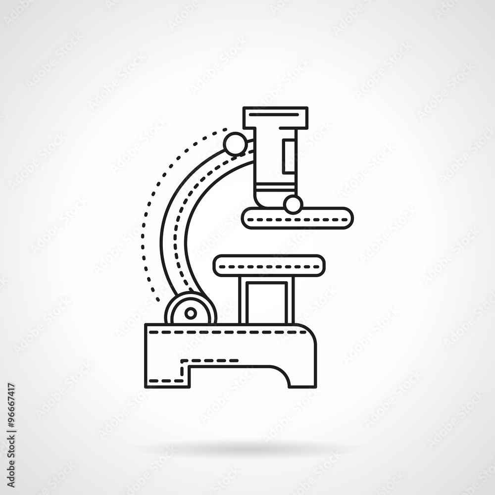 Flat black line microscope vector icon Flat black line microscope vector icon