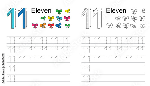 Tracing worksheet for figure eleven