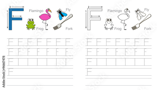 Tracing worksheet for letter F