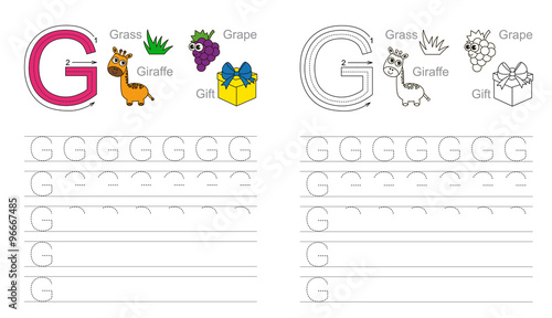 Tracing worksheet for letter G