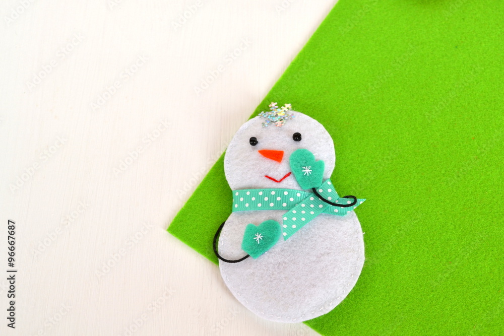 Handmade felt Christmas snowman toy Handmade felt Christmas snowman toy