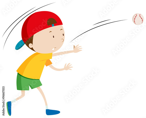 Little boy throwing ball