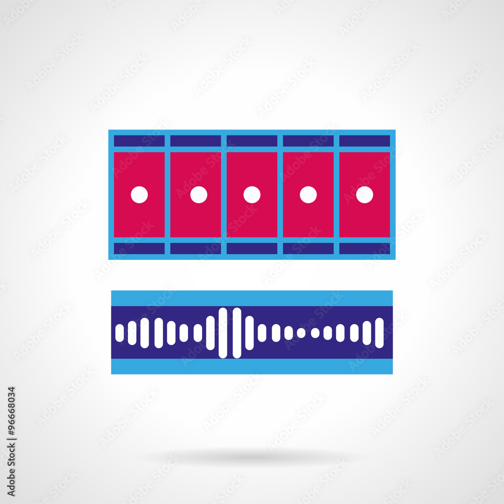 Blue and pink video processing vector icon
