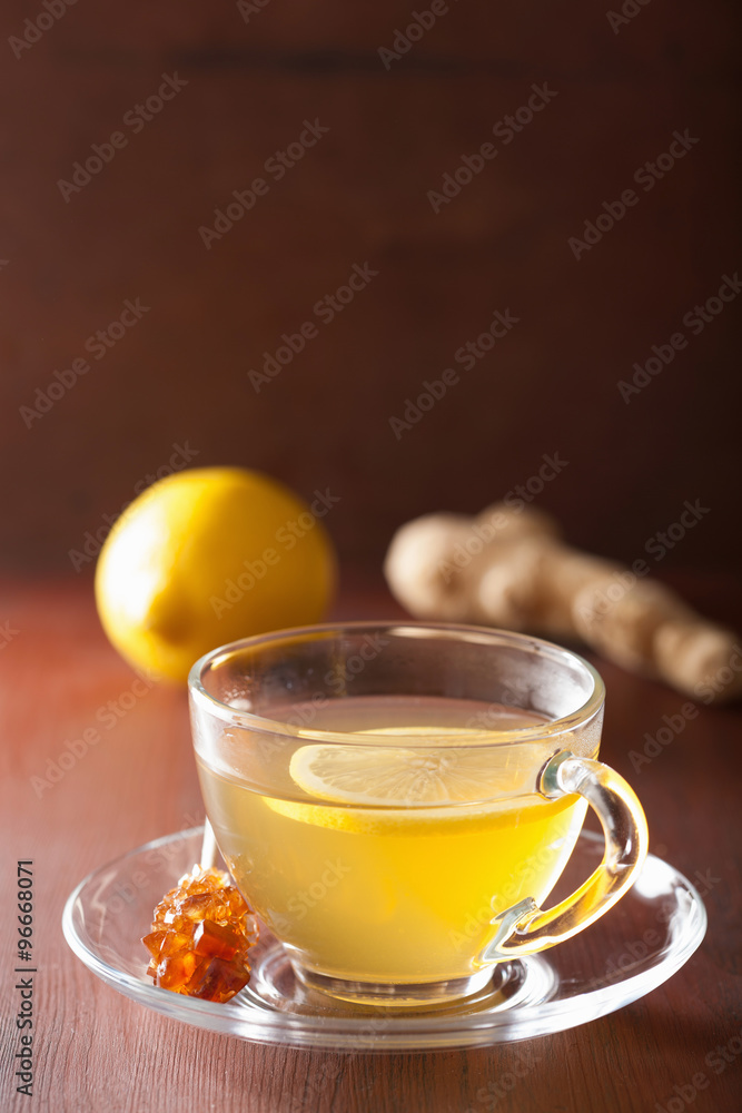 hot lemon ginger tea in glass cup hot lemon ginger tea in glass cup