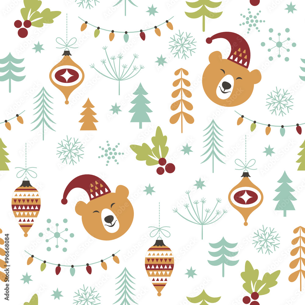 Fototapeta premium seamless Christmas pattern