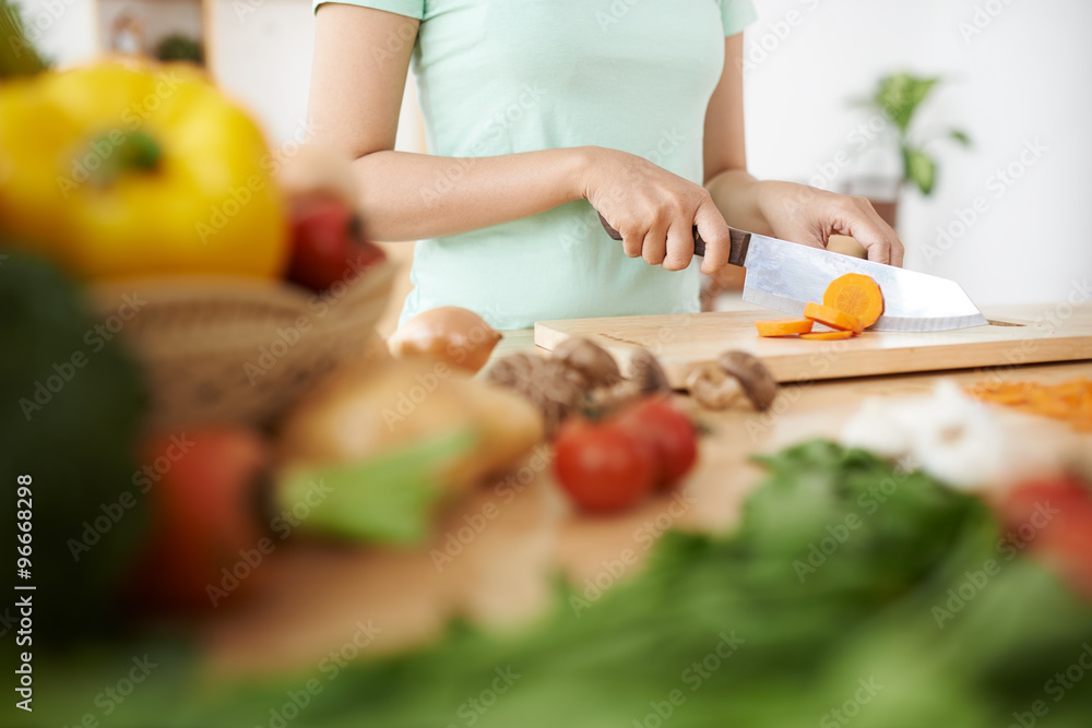 Cutting ingredients for soup