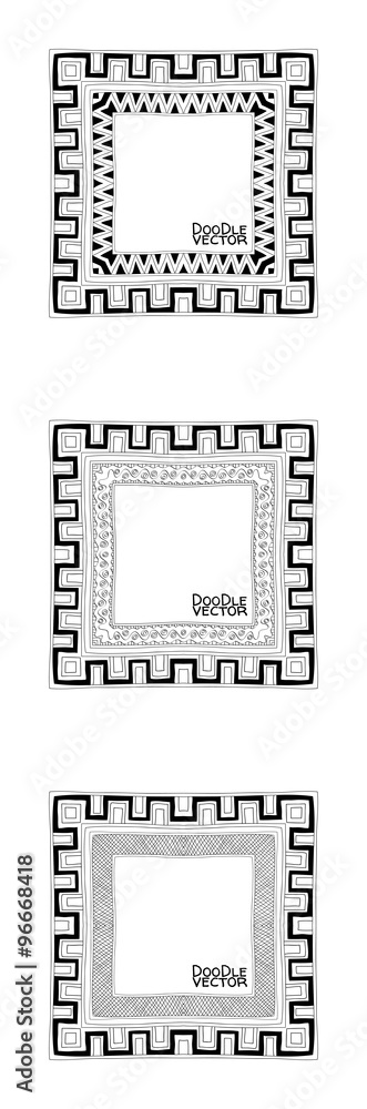 Hand Drawn Doodle Border Frames Hand Drawn Doodle Border Frames