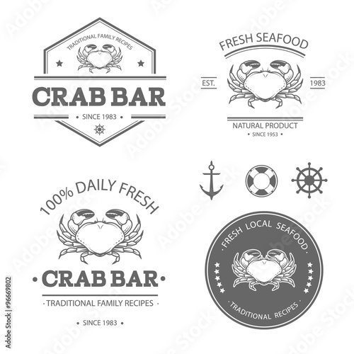Crab logo set