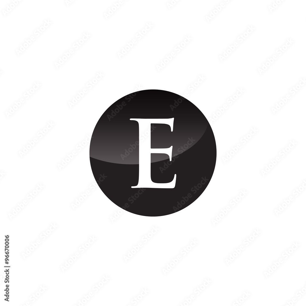 Simple Initial Logo Black and White Circle E Simple Initial Logo Black and White Circle E