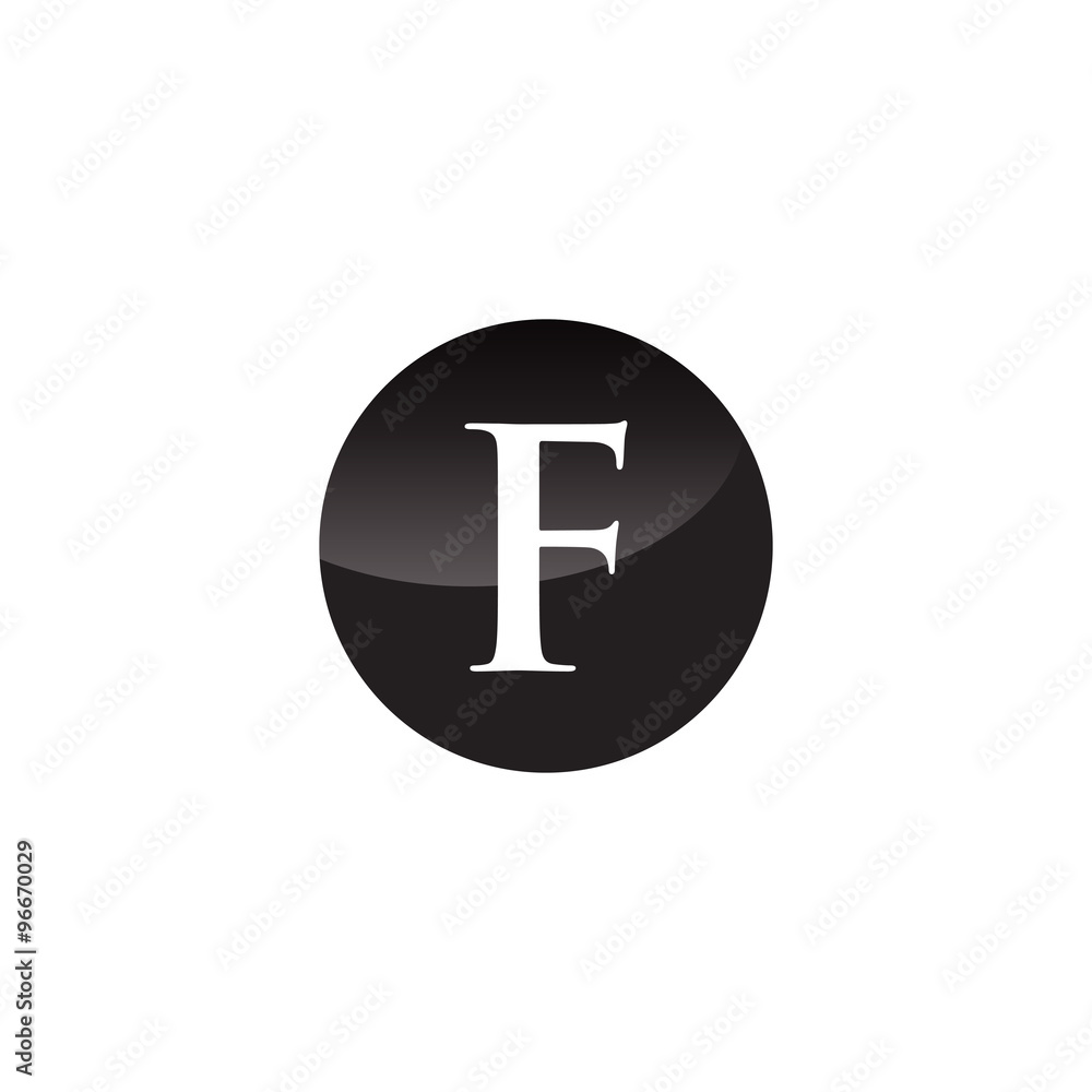 Simple Initial Logo Black and White Circle F Simple Initial Logo Black and White Circle F