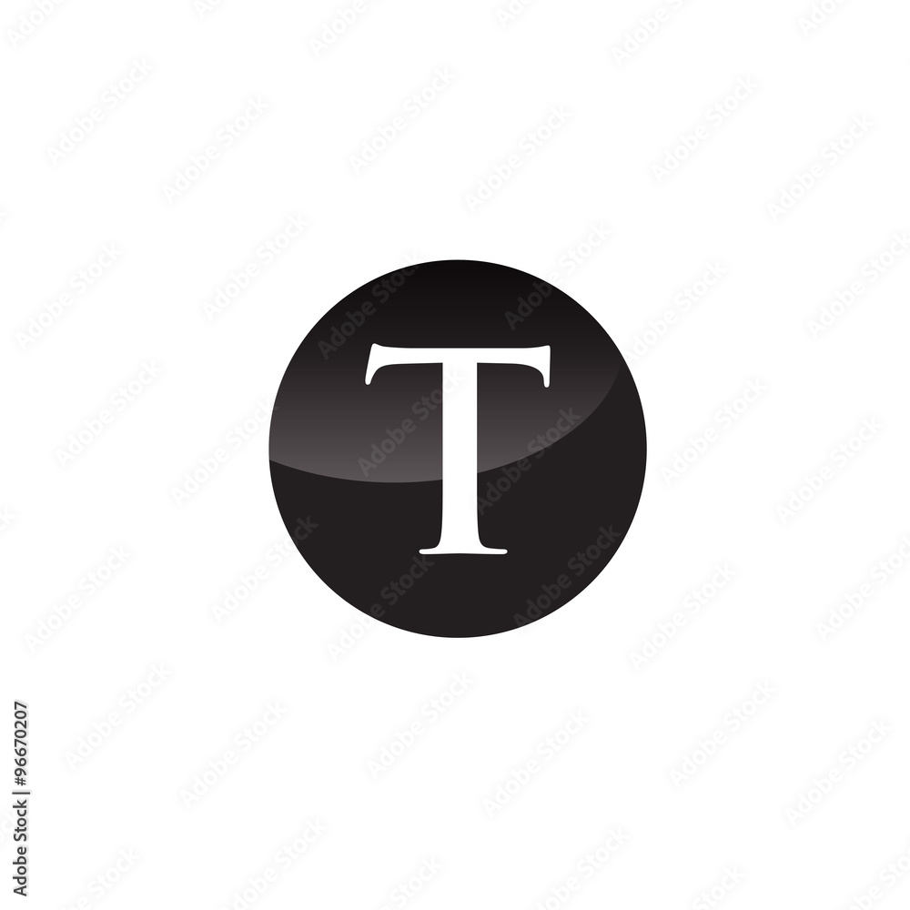 Simple Initial Logo Black and White Circle T Simple Initial Logo Black and White Circle T