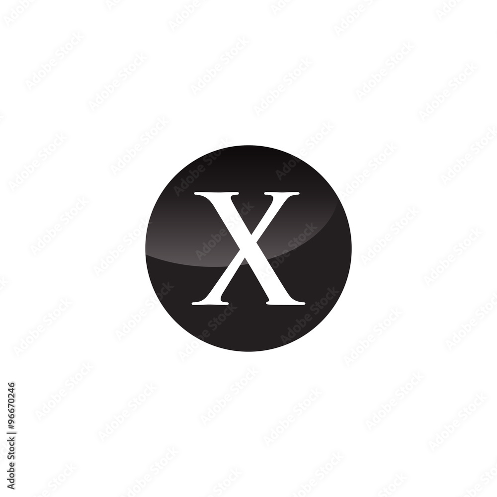 Simple Initial Logo Black and White Circle X Simple Initial Logo Black and White Circle X