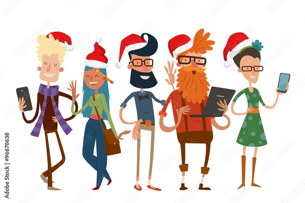 Business team people Christmas greeting card