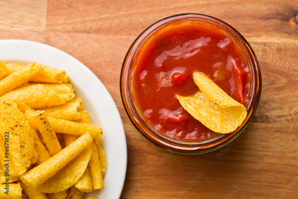 rolled nacho chips and salsa dip rolled nacho chips and salsa dip