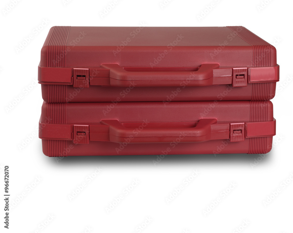 Two red cases with the scientific equipment Two red cases with the scientific equipment