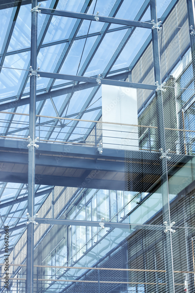 Modern glass building, toned image Modern glass building, toned image