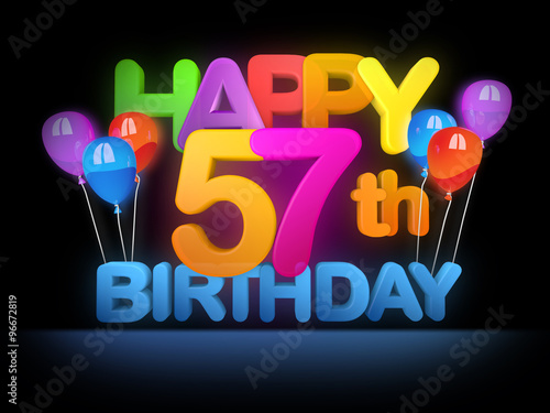 Billede på lærred Happy 57th Birthday Title dark