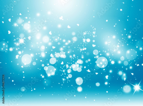 Blue Christmas background. New Year background. Winter card. Snowfall