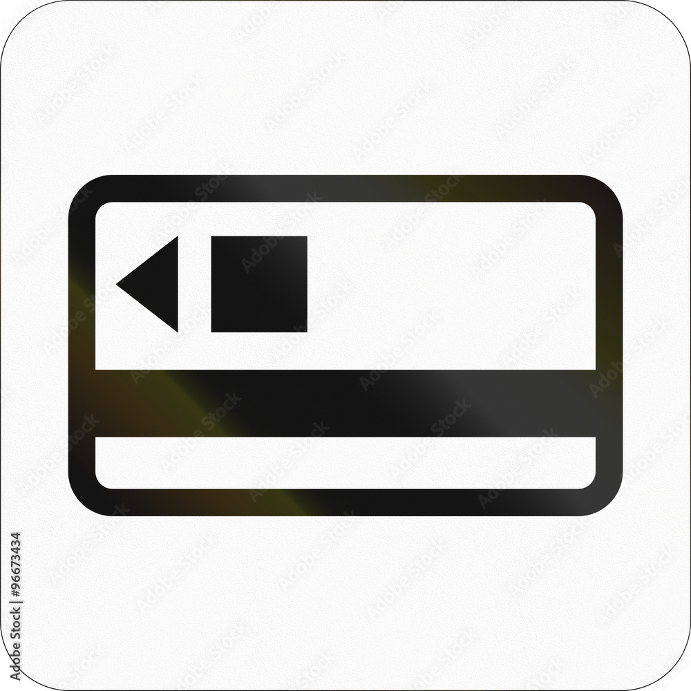 Other Norwegian information road sign - Payment with card to machine Other Norwegian information road sign - Payment with card to machine