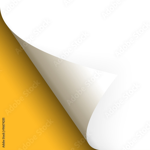 Papier / Seite umschlagen unten links gelb