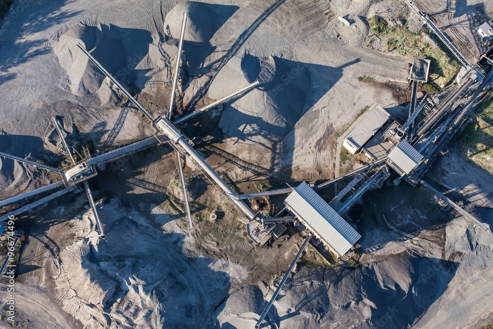 aerial view of quarry stone heap aerial view of quarry stone heap