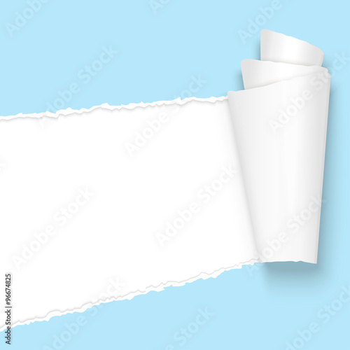 ripped open paper light blue