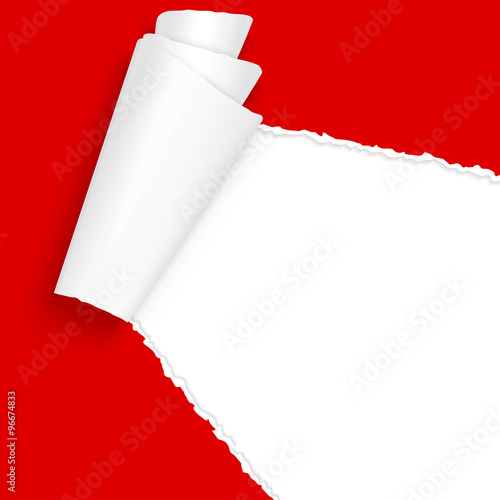 ripped open paper red