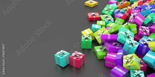 Infinite gift boxes  original 3d illustration
