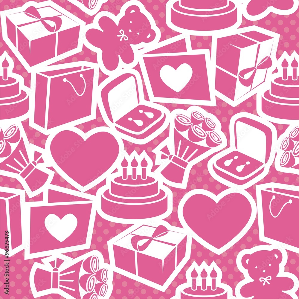 seamless texture with different elements for valentines day. Vector illustration seamless texture with different elements for valentines day. Vector illustration