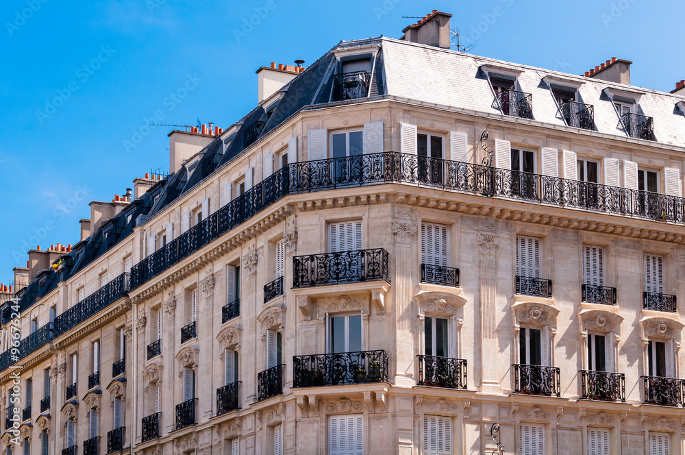 typical facade in paris