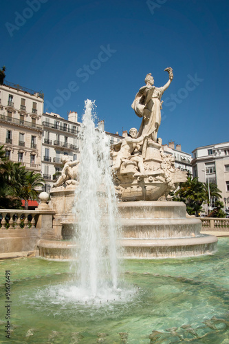 Federation fountain at Place de la Liberte, Toulon, Souther France