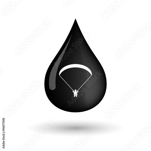 Vector oil drop icon with a paraglider