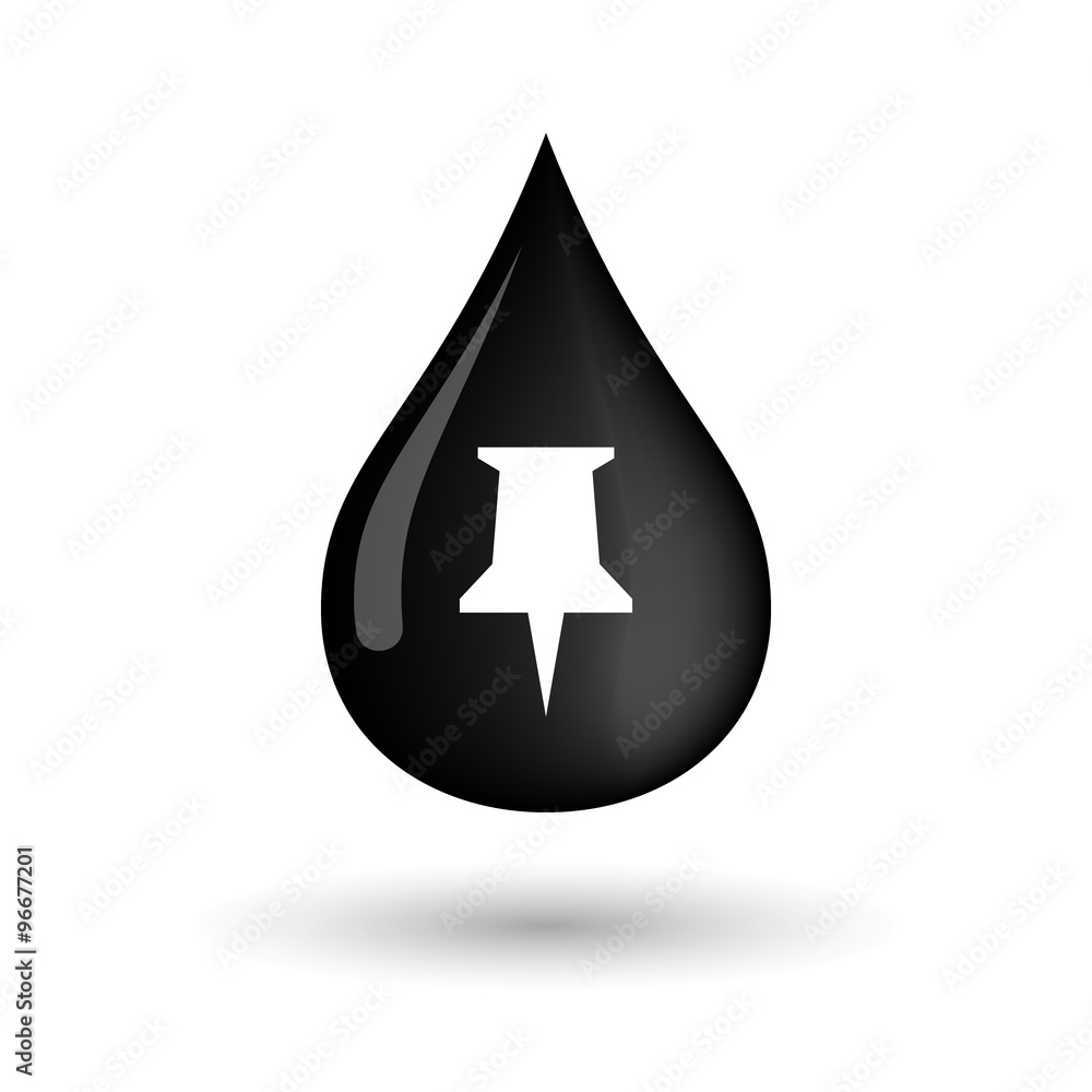 Fototapeta premium Vector oil drop icon with a push pin