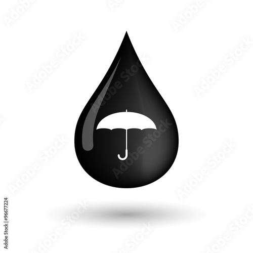 Vector oil drop icon with an umbrella