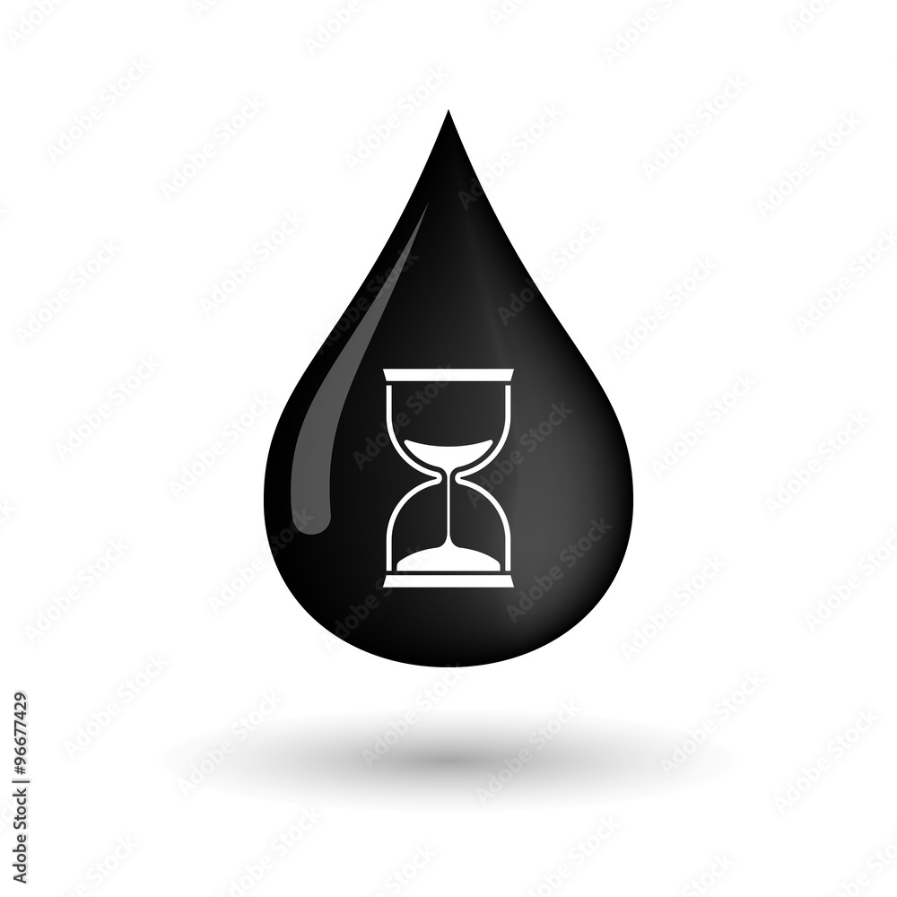 Fototapeta premium Vector oil drop icon with a sand clock